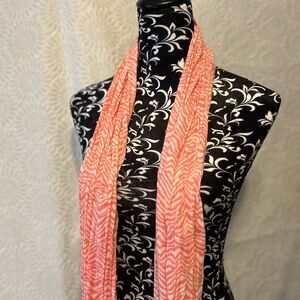 Dana Buchman Pink & White Zebra Patterned Scarf